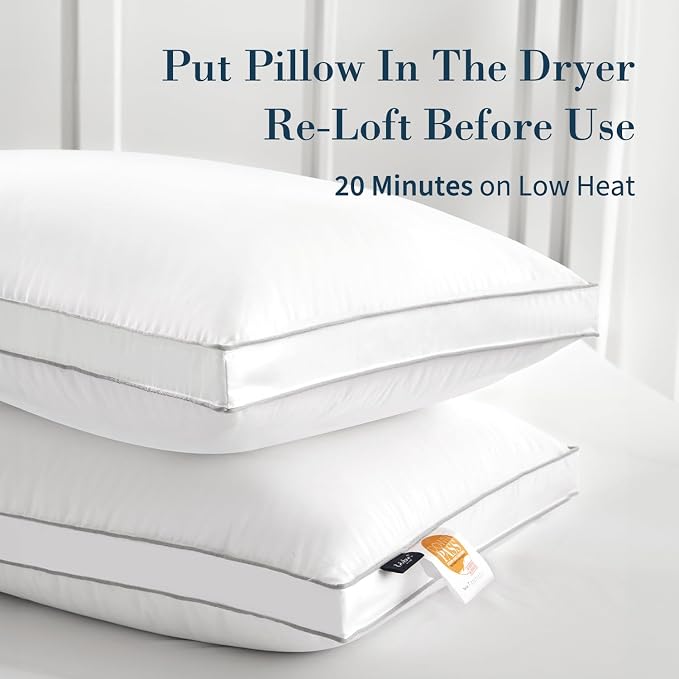 Globon Luxury Feather Down Pillow Standard Queen Size - Image 2
