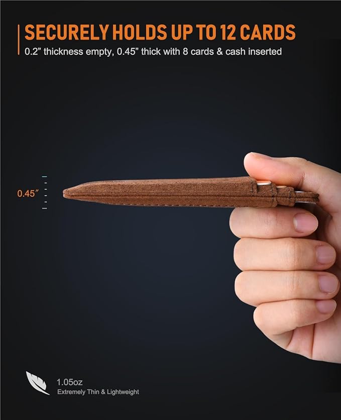 Buffway Slim Minimalist Front Pocket RFID Blocking Leather Wallets - Image 5