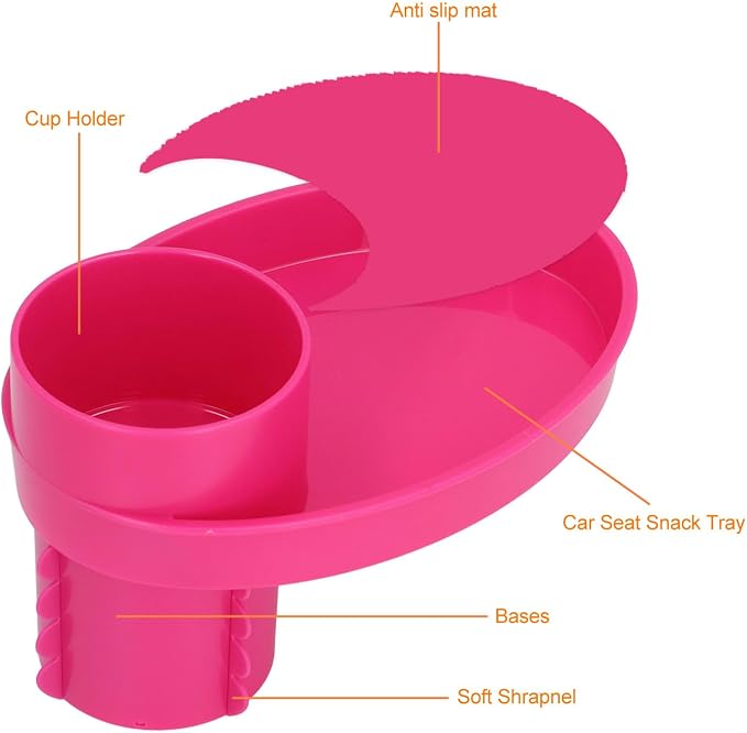 Car Seat Snack Tray, Convenient Toddler Road Trip Essentials Food Plate Cup - Image 6