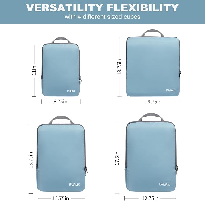 BAGAIL 4 Set/6 Set/8 Set Compression Packing Cubes Travel Accessories - Image 2