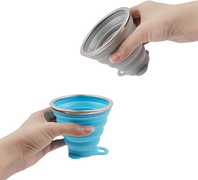 2 Pack Collapsible Silicone Travel Cups - Image 3
