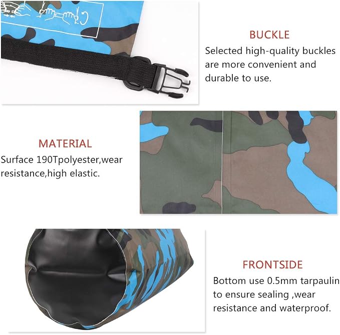 Waterproof Dry Bag 2L/5L/10L/15L/20L/30L, Roll Top Sack Keeps Gear Dry - Image 4