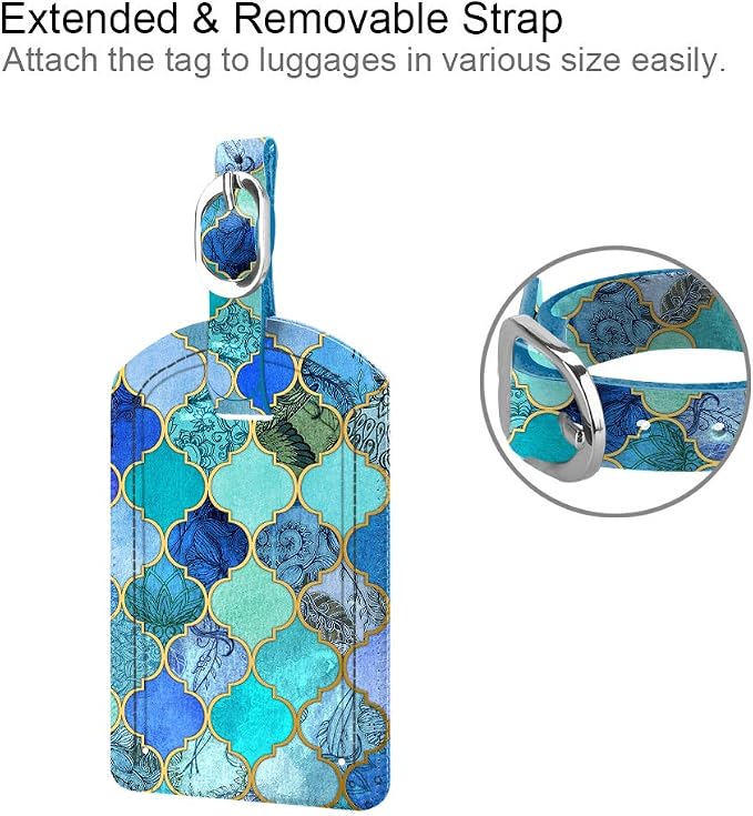 FINTIE 2 Pack Luggage Tags, Leather Name ID Labels - Image 3