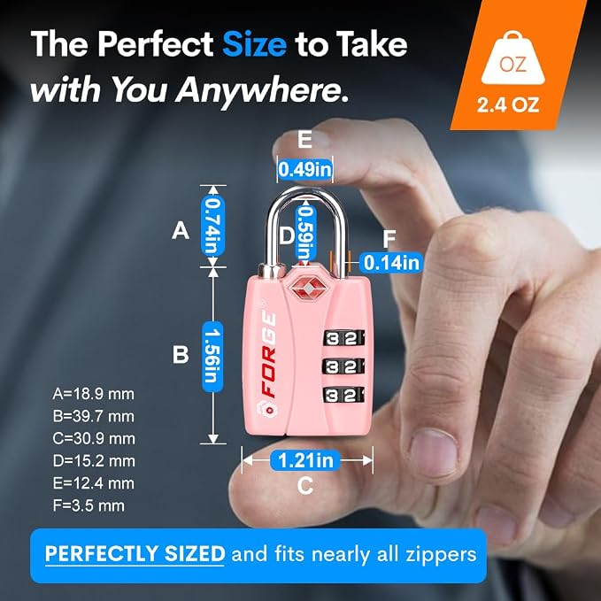 Forge Luggage Locks TSA Approved Luggage Locks, Small TSA Locks - Image 4