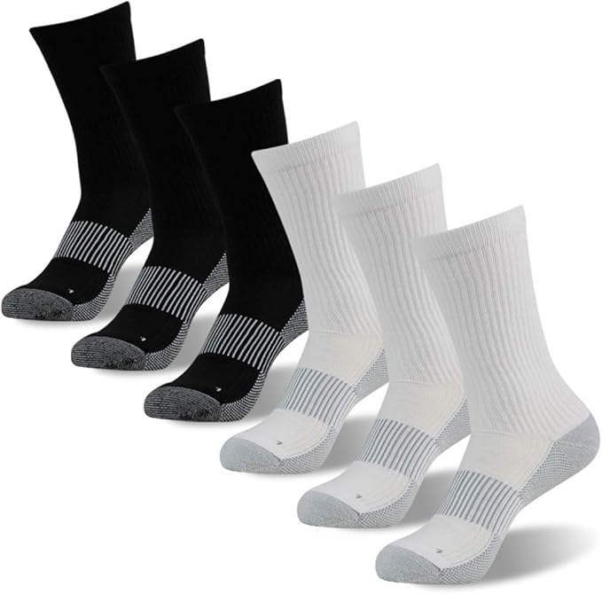 FOOTPLUS Hiking Copper Compression Socks, Unisex Cushioned Sole Arch Support by FOOTPLUS