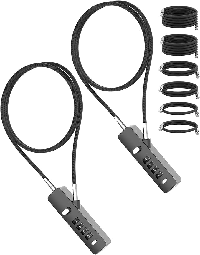Combination Lock, 4-Digit Steel Cable Locks by BiceNoning