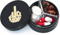 Small Pill Case 3 Compartments, Metal Round Portable Pill Box, Waterproof by LightOnIt