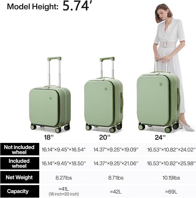 mixi Luggage Suitcase with Spinner Wheels - Image 6