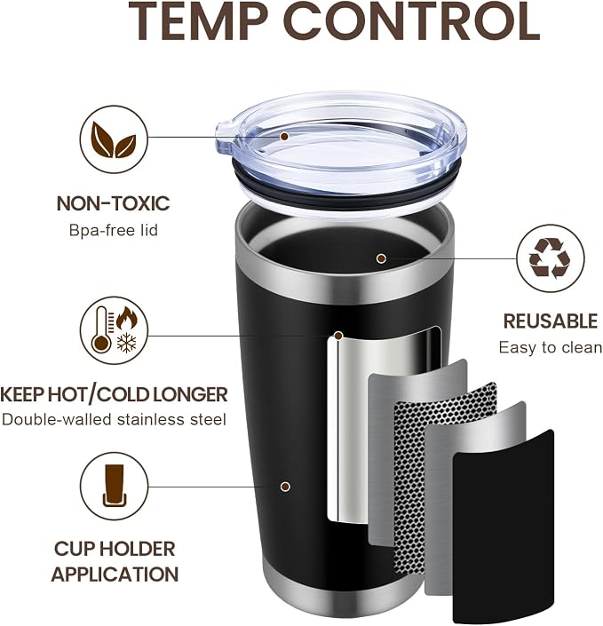 MEWAY 20oz Tumbler 12 Pack Double Wall Vacuum Insulated Travel Mug Bulk - Image 2