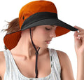 Rosoz Ponytail Sun Bucket Hats for Women UV Protection Foldable Mesh Wide Brim by Rosoz