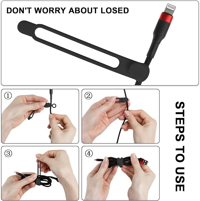 Nearockle 16Pcs Silicone Cable Straps Wire Organizer - Image 3