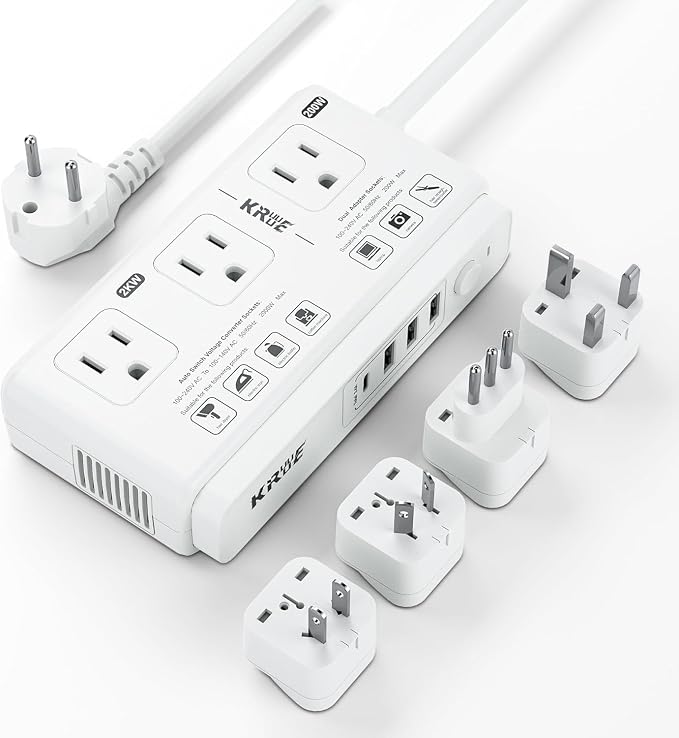 220v to 110v Voltage Converter Adapter: International US to Europe Travel Power by Unknown