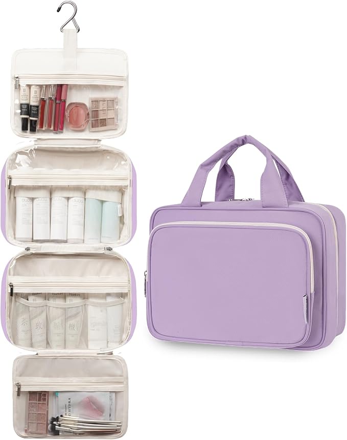 Travel Toiletry Bag for Women Large Hanging Makeup Bag Organizer Toiletries Bag - Image 4
