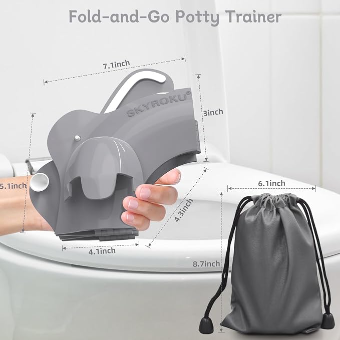 SKYROKU Foldable Kids Toilet Seat – Portable & Anti-Slip Travel Potty Training - Image 4