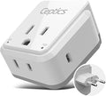 Ceptics European Plug Adapter, Safe USB-C 30W PD & QC 3.0-2 USA Socket by Ceptics