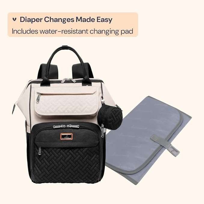 BabbleRoo Diaper Bag Backpack, Stroller Straps & Pacifier Case, Unisex Stylish - Image 7
