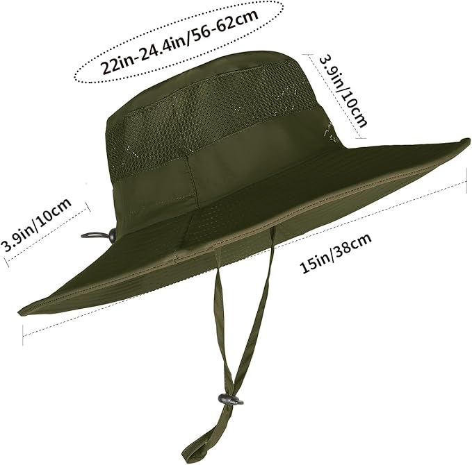 Sun Hats for Men Women Fishing Hat UPF 50+ Breathable Wide Brim Summer UV - Image 3