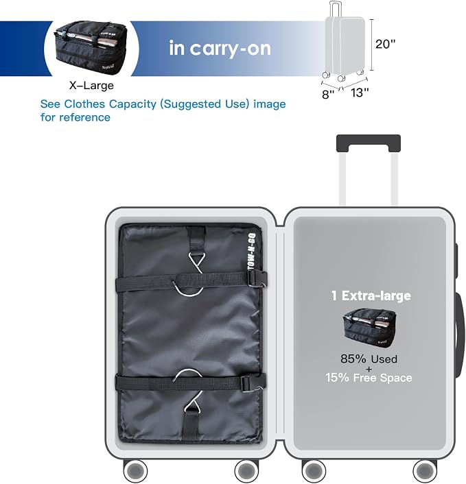 Grand Fusion Stow-N-Go Travel Luggage Organizer – Portable Hanging Travel - Image 4