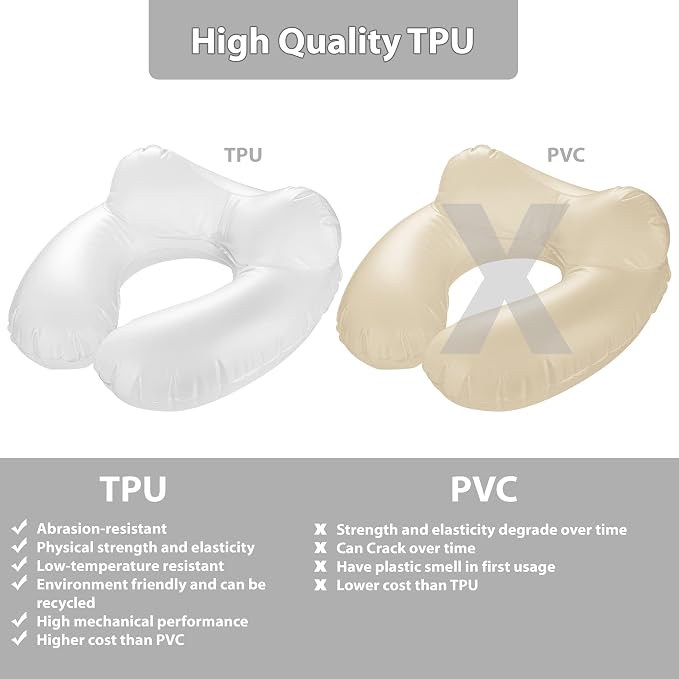 Inflatable Travel Neck Pillow: Extra-Soft, Cushion. - Image 7