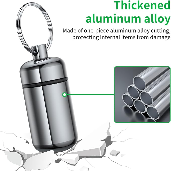 3 Pack Small Pill Box, Airtight Aluminum Alloy Pill Organizer Travel Pill Case - Image 5