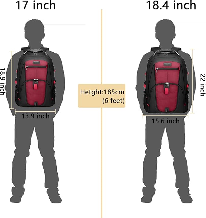 LOVEVOOK Large Backpack for Men 18.4 inch Heavy Duty Travel Laptop Backpack - Image 3