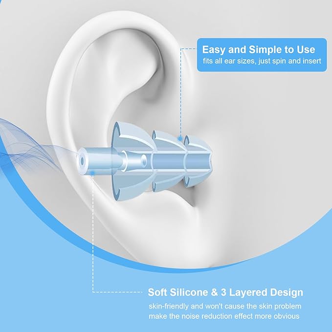 Ear Plugs for Sleeping, 12 Pair Earplugs Noise Canceling Soft Silicone Ear Plug - Image 3