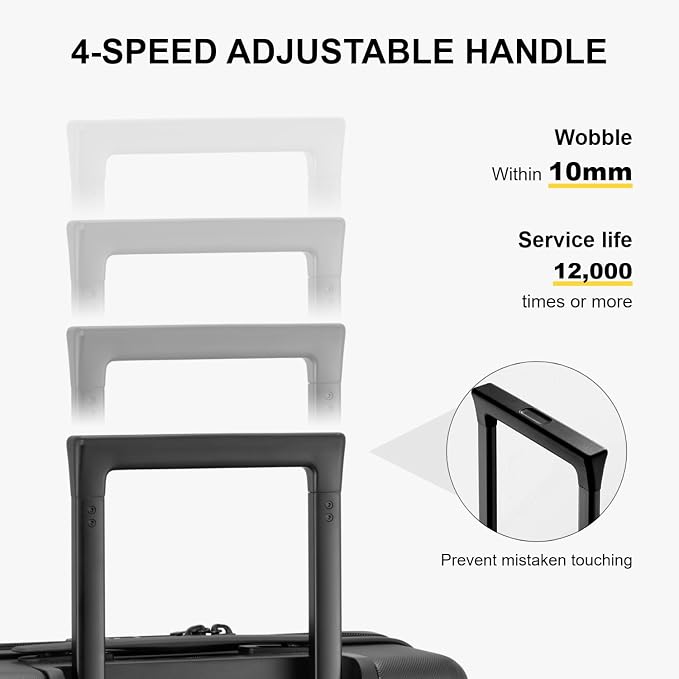 LEVEL8 Rolling Carry on Luggage Airline Approved, Carry-on Suitcases - Image 6