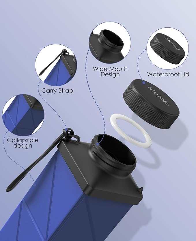 Collapsible Water Bottles, 2nd Generation Leakproof BPA-Free Travel Water - Image 4
