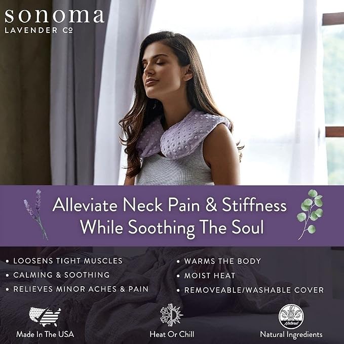 Sonoma Lavender Luxury Lavender Heatable/Chillable Neck Pillow, Microwaveable - Image 2