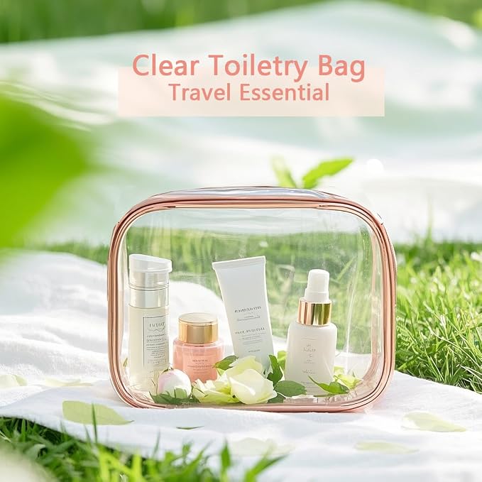 Clear Toiletry Bag, 3 Packs TSA Approved Water resistant Travel Organizer - Image 2