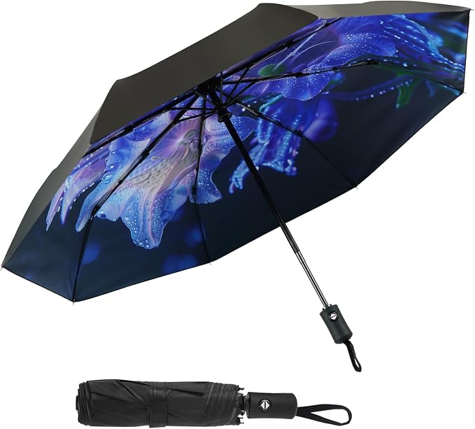 SY COMPACT Travel Umbrella Windproof Automatic Umbrellas Small Compact UV Sun by SYCOMPACT