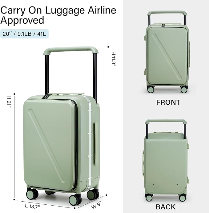 MILADA Wide Handle Carry On Luggage - Image 3