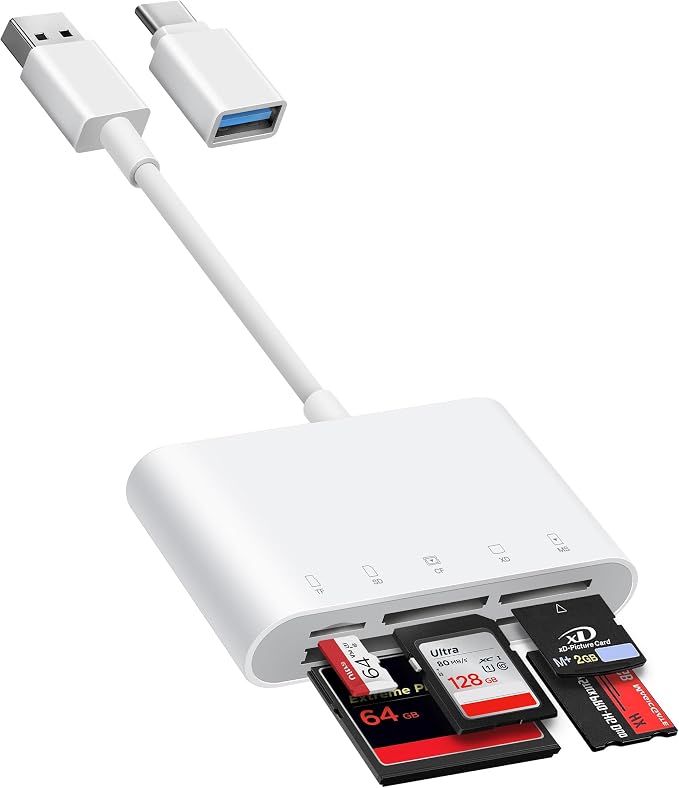 USB-A and USB-C to SD Card Reader, Trail Camera Card Adapter by BnmxTek