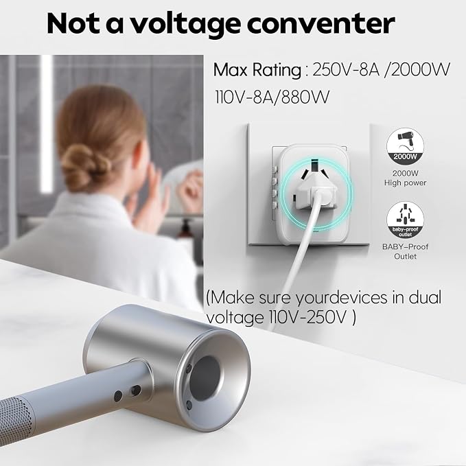 JMFONE International Power Plug Adapter, Universal Travel Adapter - Image 2