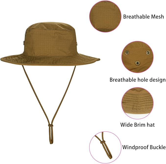 Sun Hats for Men Women Boonie Hat Foldable Fishing Hat UPF 50+ Bucket Hat for - Image 3