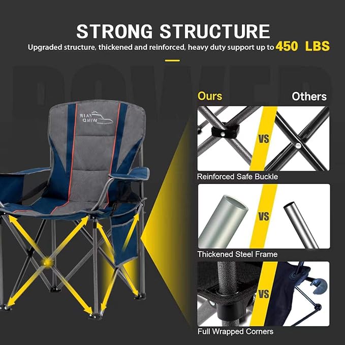 FAIR WIND Oversized Fully Padded Camping Chair - Image 4