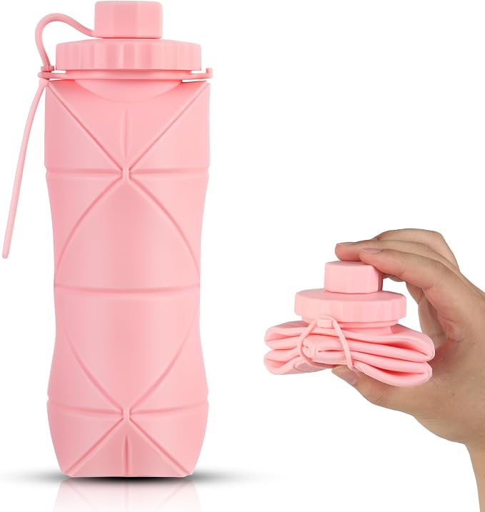 Silicone Collapsible Water Bottles, Lightweight Reusable Leakproof by YCTMALL