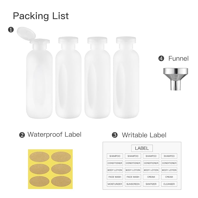 6.7oz Travel Shampoo Bottle, Empty Plastic Squeeze Bottles - Image 5