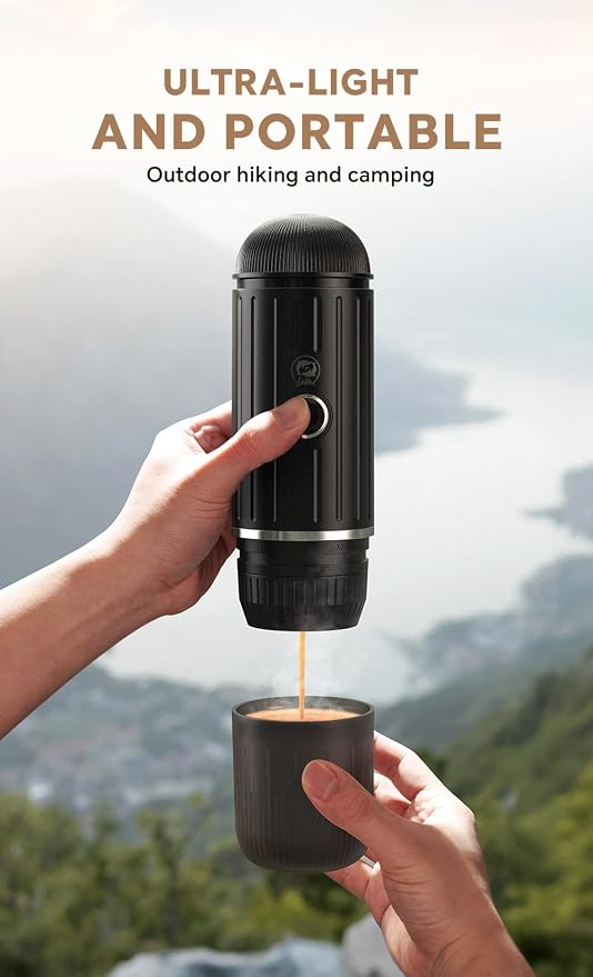 Portable Coffee Maker Travel Espresso Machine 120W Red Color, 19 Bar Pressure - Image 9