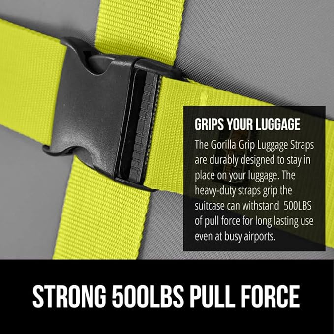 GORILLA GRIP Heavy Duty 8 Pack Adjustable Luggage Straps - Image 3