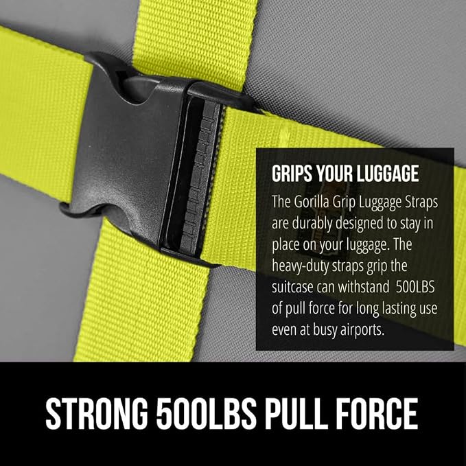 GORILLA GRIP Heavy Duty Adjustable Luggage Straps - Image 3