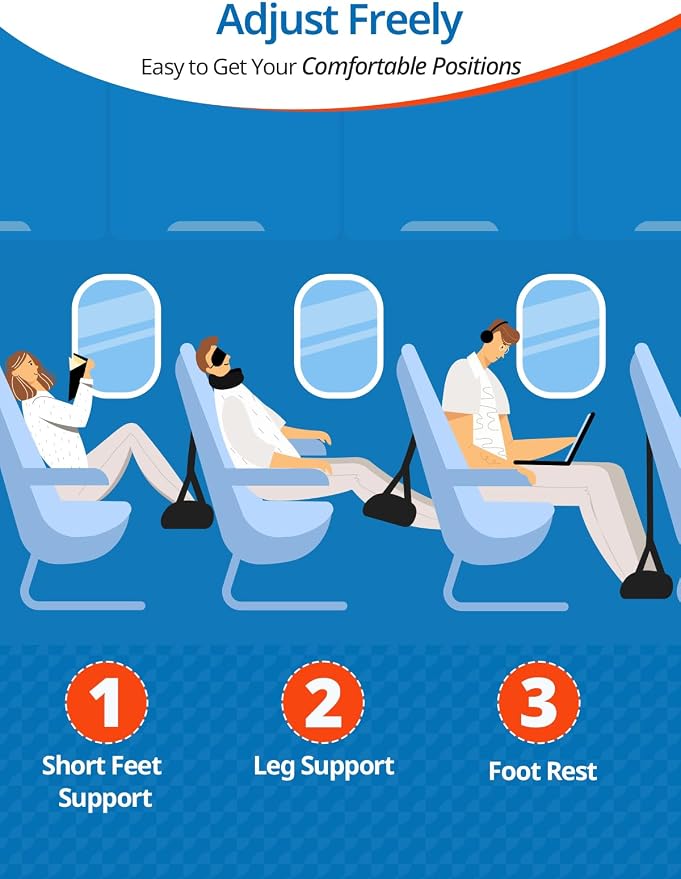 Travel Pillow Airplane Foot Hammock Set, Airplane Pillows - Image 4