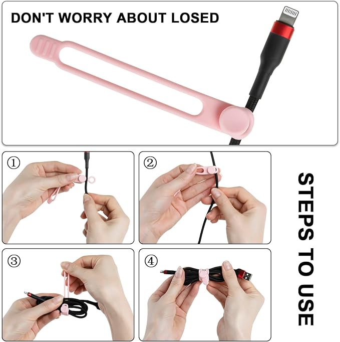 Nearockle 16Pcs Silicone Cable Straps Wire Organizer - Image 3