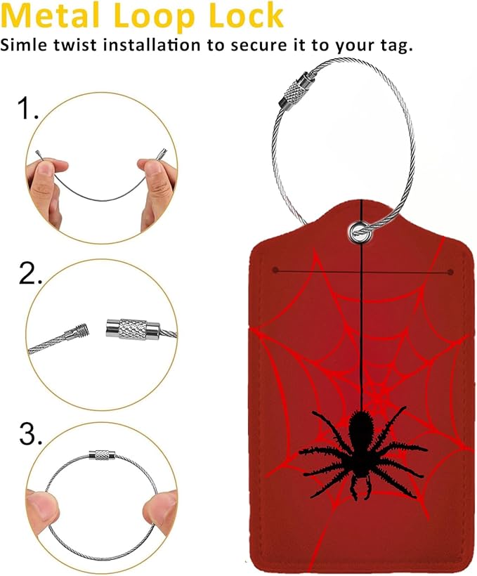 Spider Web 2-Pcs Premium Leather Tags - Image 3
