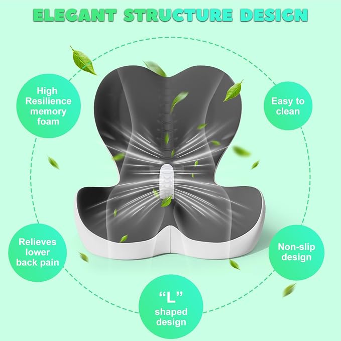 Buttocks Cushion for Office Chair Memory Foam Seat Pad for Butt Support - Image 3