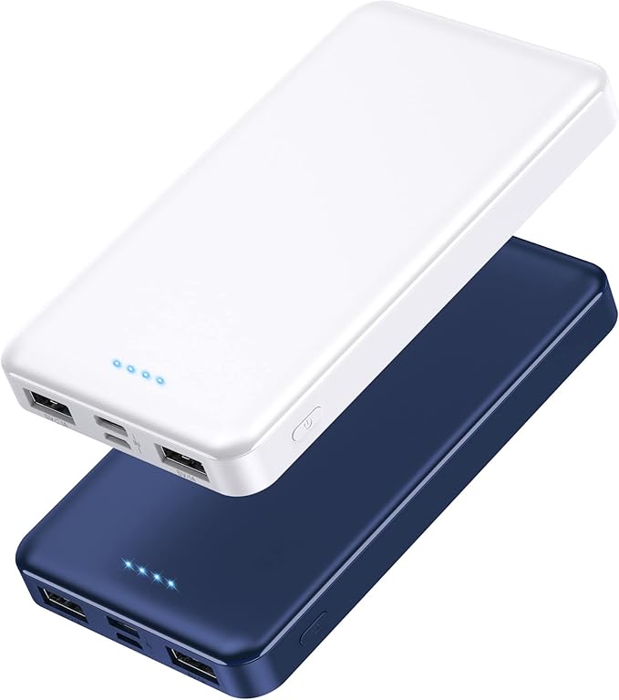 Portable Charger Power Bank 10000mAh, Ultra Slim Compact External Battery Pack by AONIMI