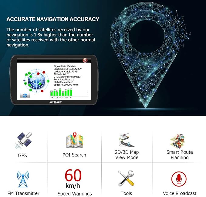 GPS Navigator for Car, 9 inch Touch Screen Car GPS, Support Voice Turn - Image 5