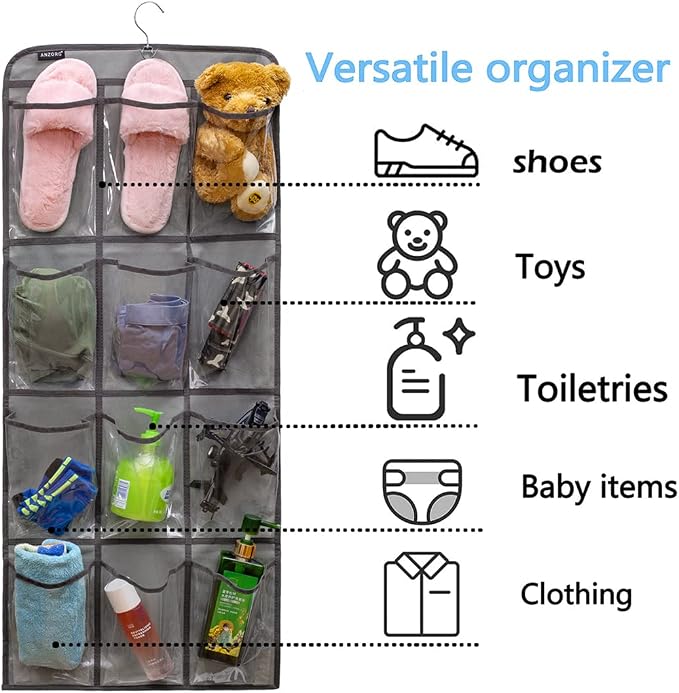 Dual Sided Hanging Shoe Organizer - Image 2