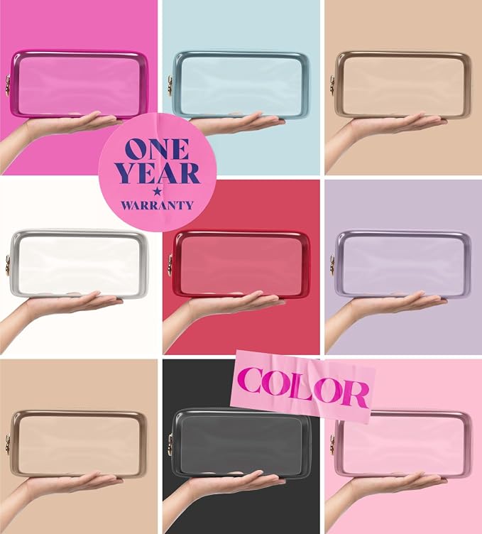 Clear Makeup Bag Zipper Pouch, Transparent Cosmetic Case Organizer, TSA - Image 5