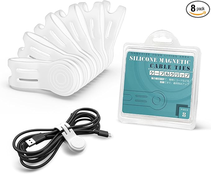 Magnetic Cord Ties Organizers, Kanemc Silicone Cable Tie Cord Wrap Reusable by Kanemc